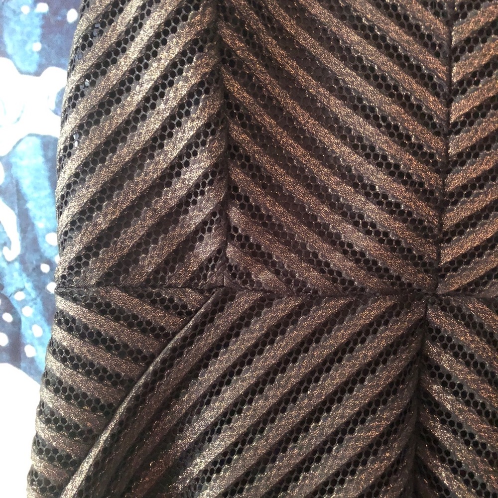 Gold and Black Chevron Patterned Dress